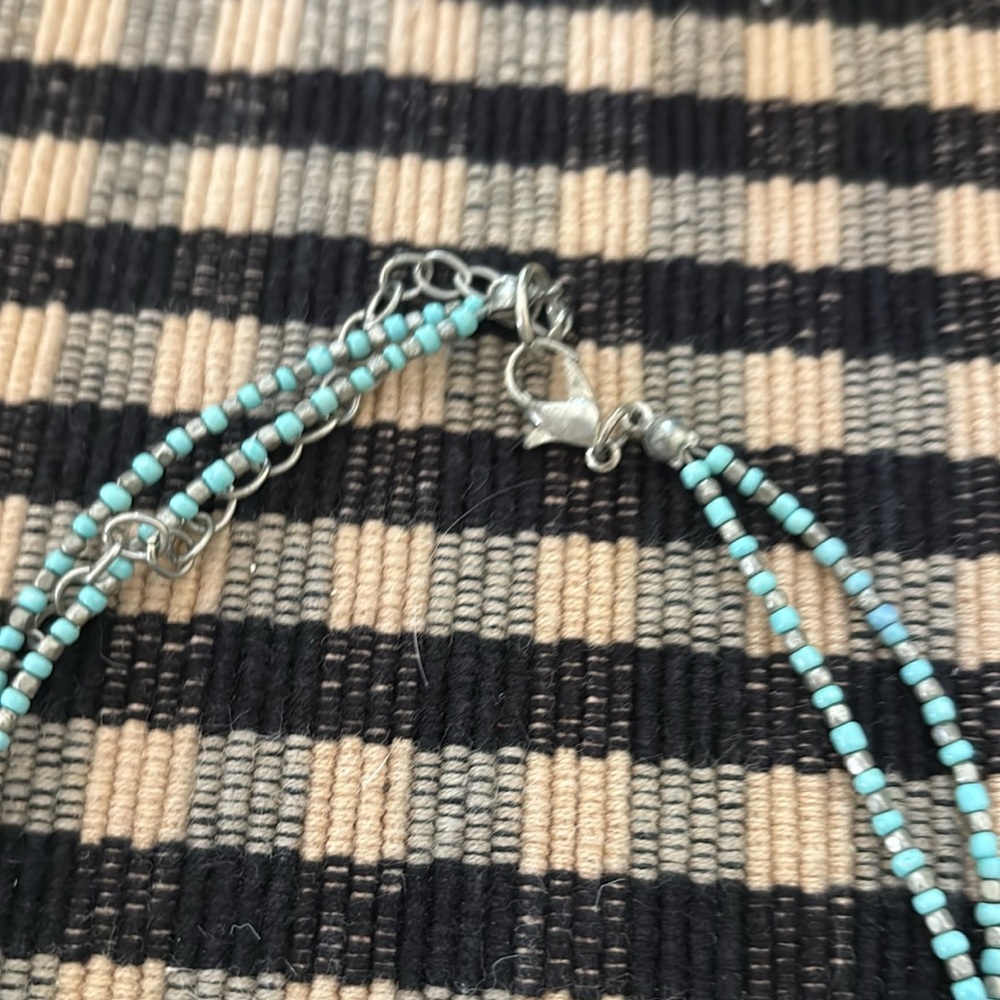 J. Jill Silver and Turquoise Double Strand Necklace - Picture 2 of 3